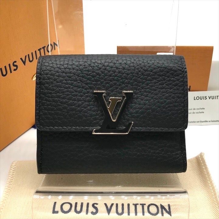 LOUIS VUITTON ヴィトン ポルトフォイユ カプシーヌ XS トリヨン ウォレット 財布 ノワール ブラック ICチップ 済 a 11060