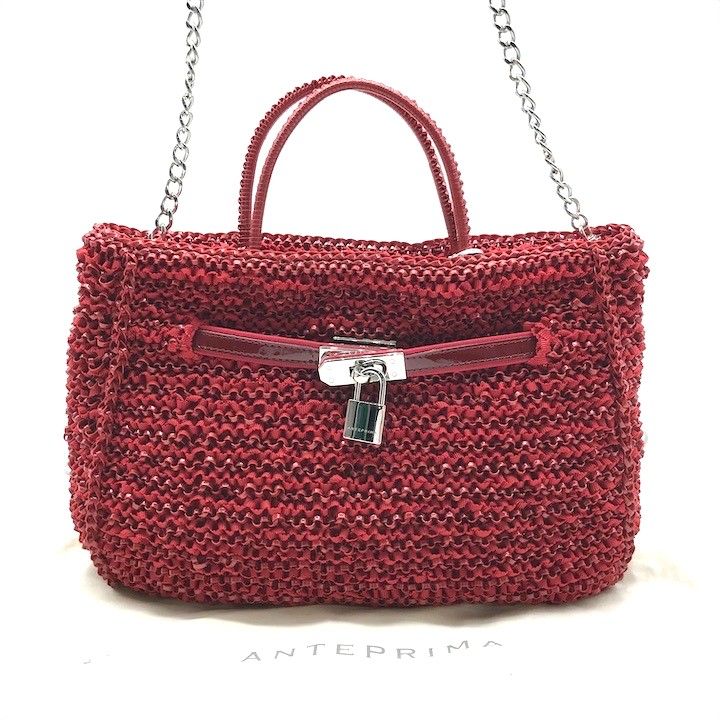 アンテプリマ ワイヤーバッグ ハンド ショルダー 2 way バッグ レディース ファッション レッド r 459