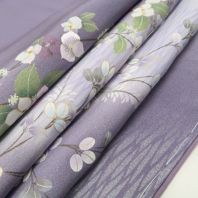 ❁tomihisa❁新品 湘南友禅 内田芳光 落款 刺繍 着物 正絹 仕付け糸付