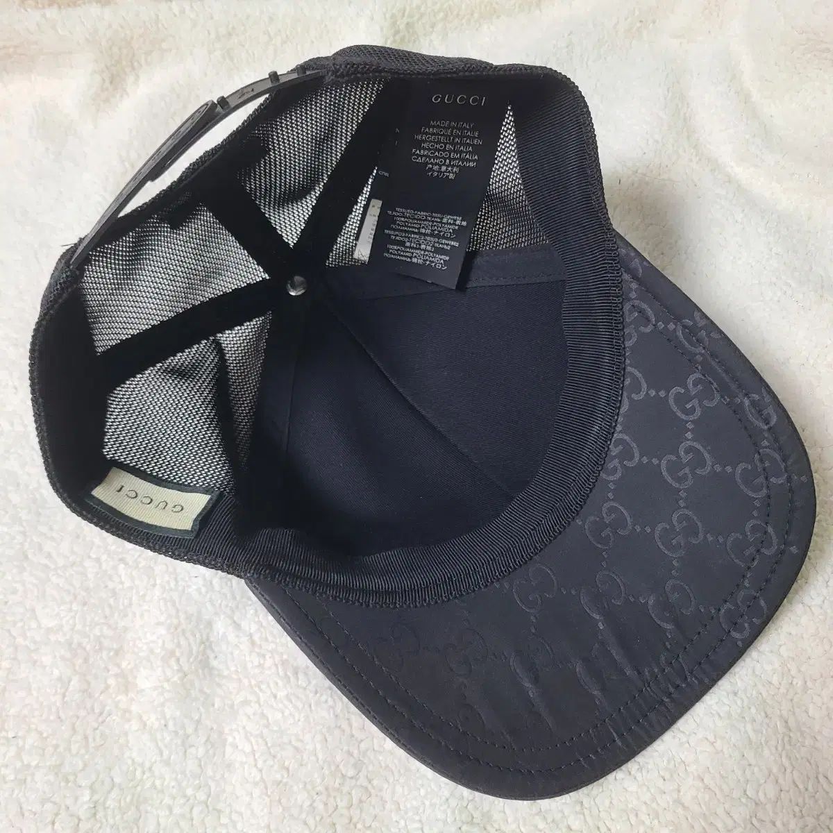 L ハングルタグ) グッチ GG ロゴ ブラック ベースボールキャップ