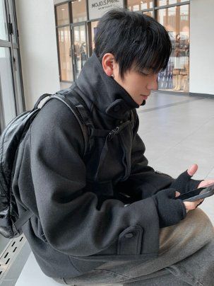 Tinder 合細ウール バルマカーン ショートコート クロップド ハーフコート ダウン ユニセックス 起毛 ショート ビジョ