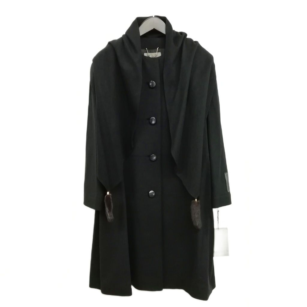 GARBO ガルボ カシミヤ ノー コート ミンク付きストール付 9 ブラック