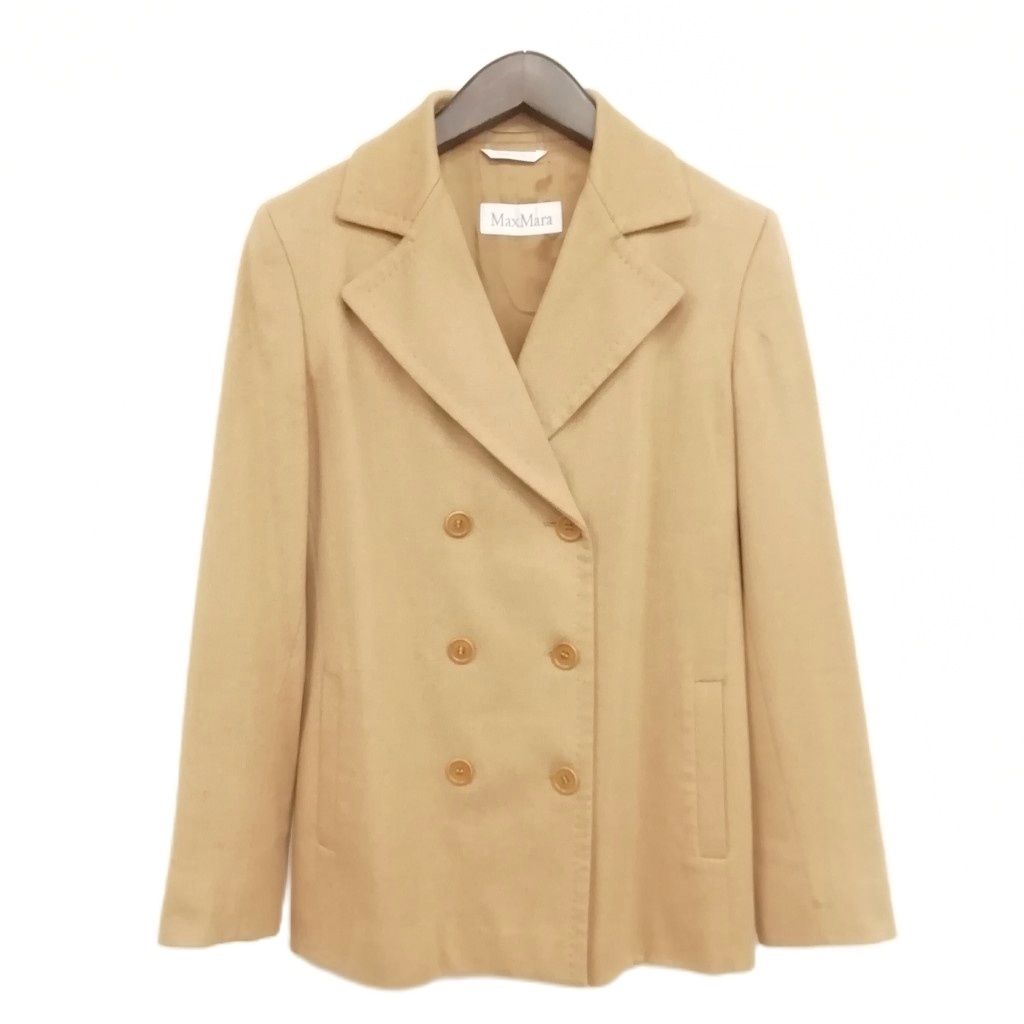 マックスマーラ MAX MARA 白タグ キャメル ダブルブレスト ジャケット コート 44 ベージュ系