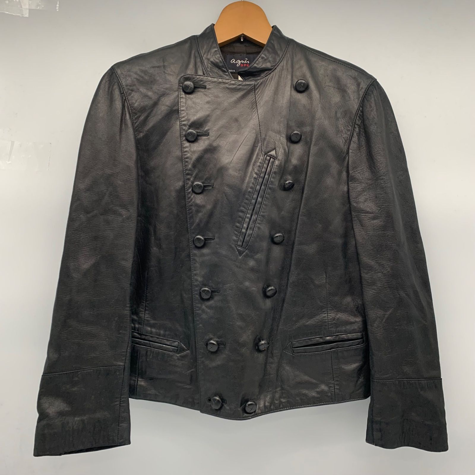 EF 1201-6-2 agnes b アニエスベー 本革ライダースジャケット フランス製 size 38