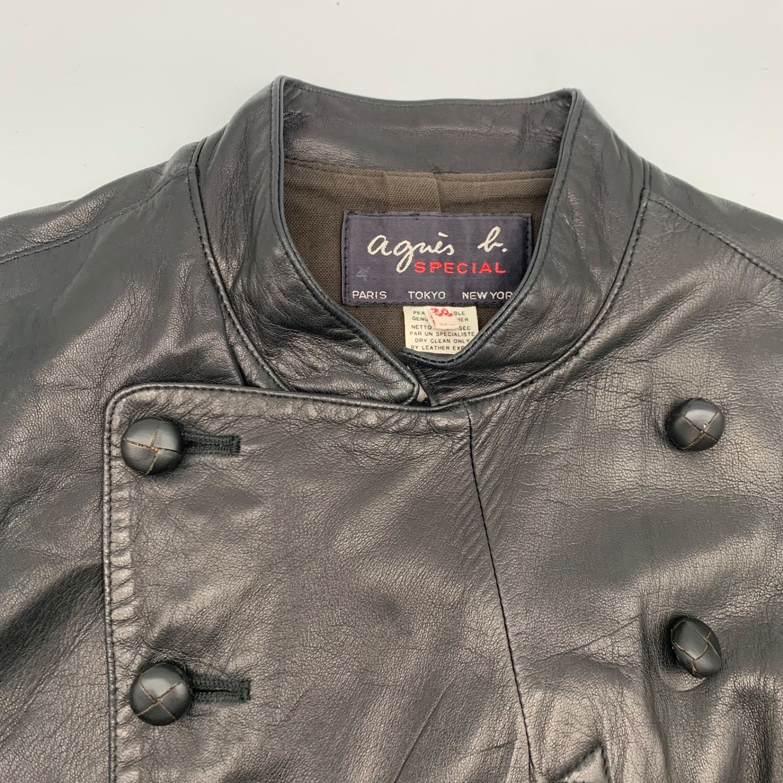 EF1201-6-2 agnes b アニエスベー 本革ライダースジャケット フランス