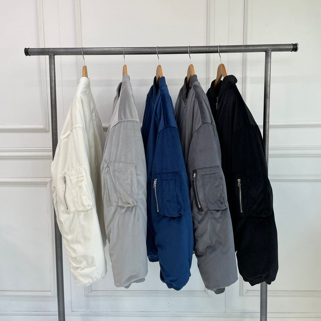 ベルベット パイロットジャンパー ダウンジャケット 冬 ユニセックス カップル ルック デイリーウェア カジュアル