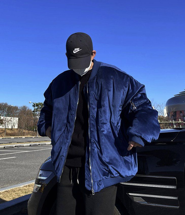 ベルベット パイロットジャンパー ダウンジャケット 冬 ユニセックス カップル ルック デイリーウェア カジュアル