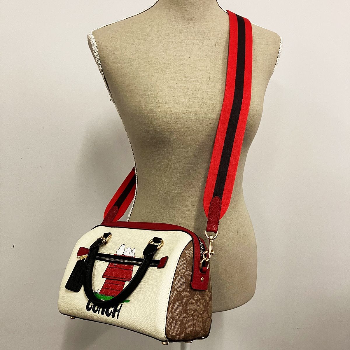 coach × SNOOPY ショルダーバッグ 2way ブラック ポーチ 
