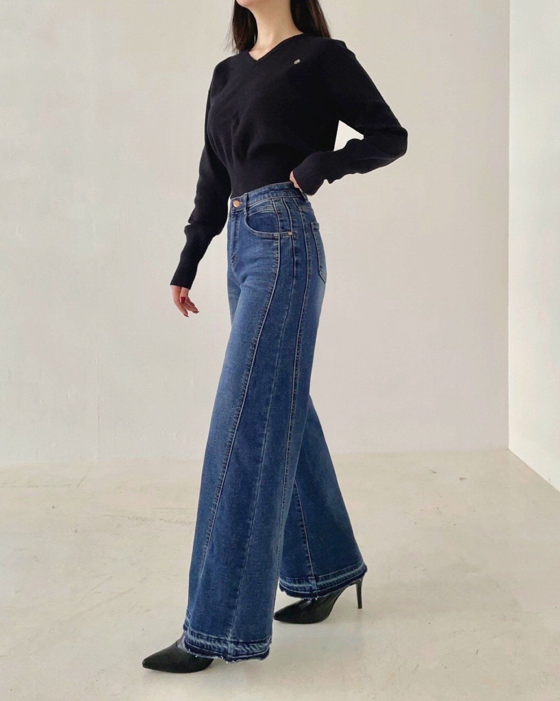 スリット ワイドパンツ