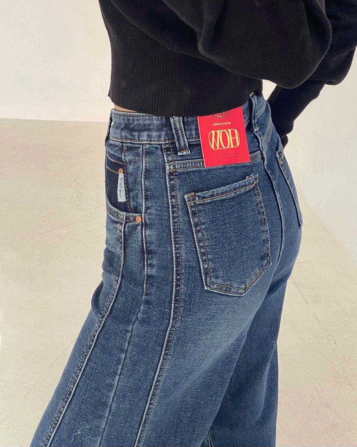  25冬 5616 1 ISTJ VENDING MACHINE Ver 起毛 スリット ワイドパンツ デニム パンツ ストレートデニム デニム ジーンズ