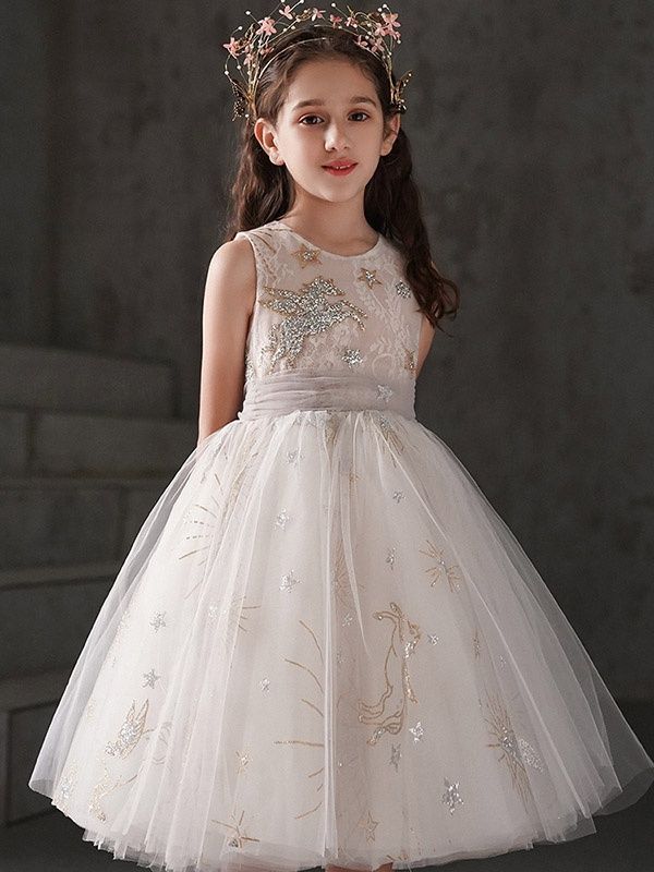 【低価，新品】 ★150cm キッズ ドレス パーティードレス お姫様 ワンピース 子供ドレス ショート丈 女の子 ファスナータイプ ノースリーブ 子供服 かわいい ジュニア ピアノ 誕生日 発表会 入園 卒業式 二次 ドレス