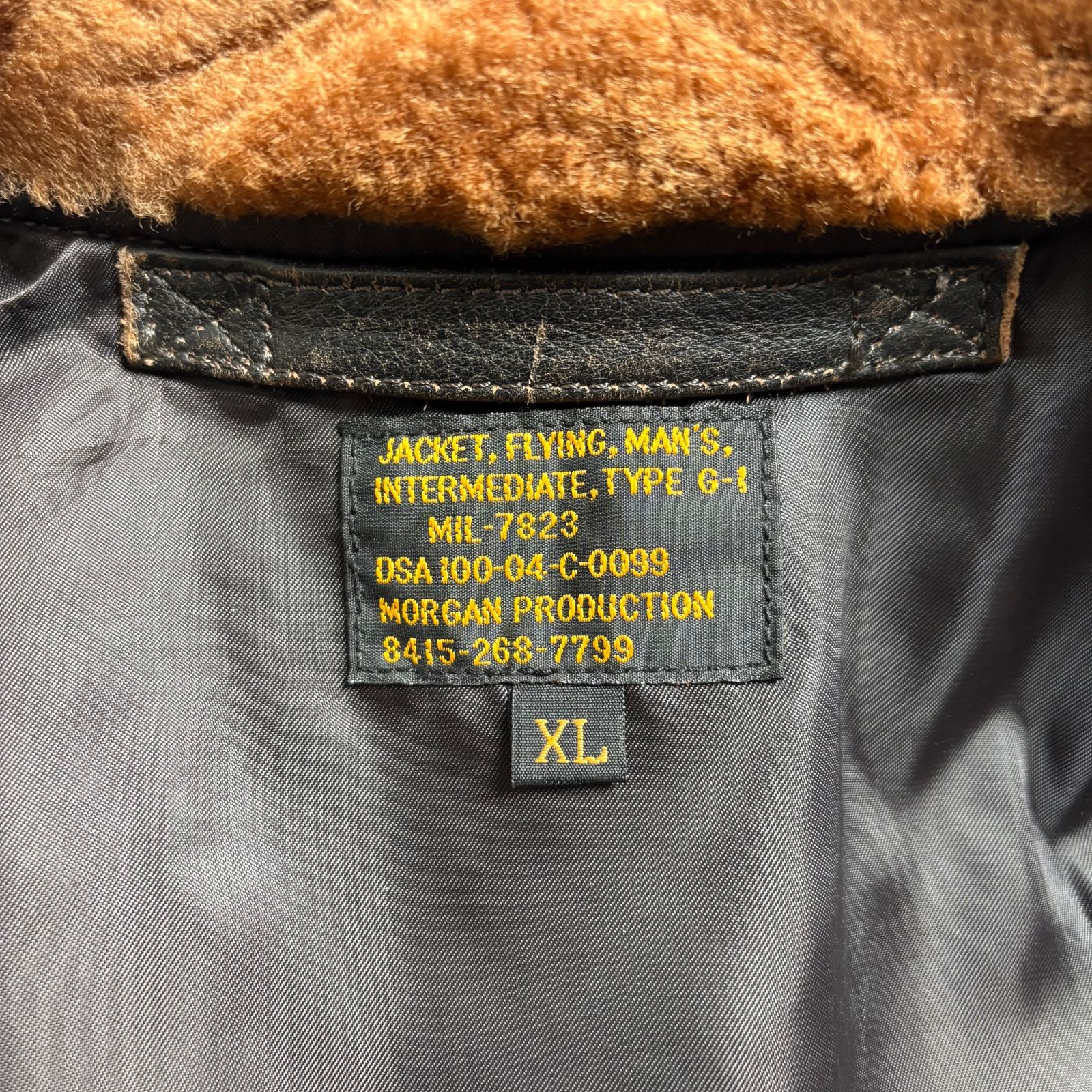 本革】MORGAN PRODUCTION レザージャケット 茶 XL フライトジャケット
