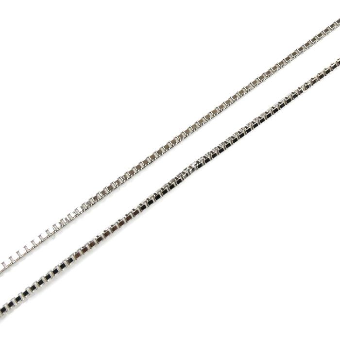 K18WG ホワイトゴールド ネックレス ベネチアン 2.4g ~45cm フリー