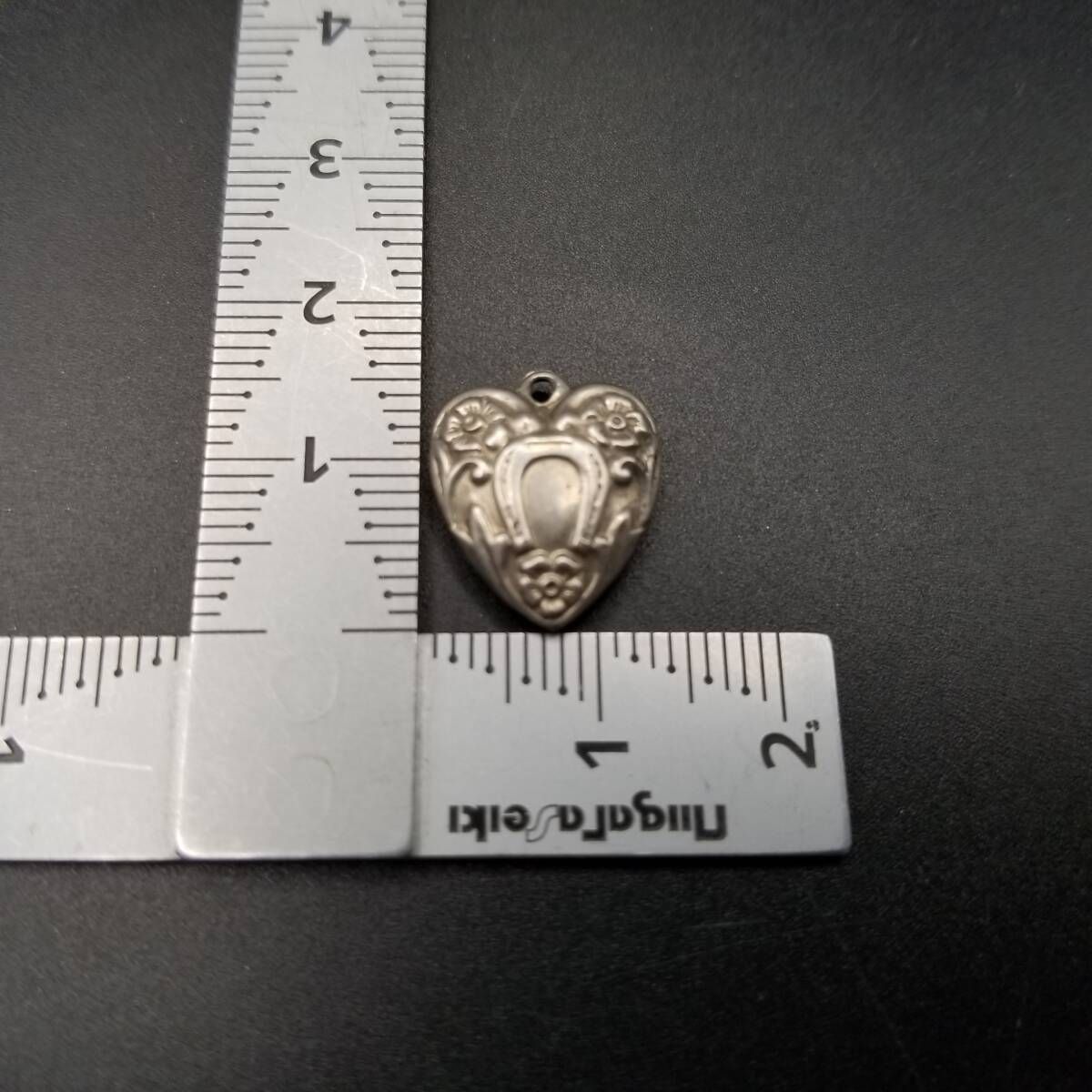 WWII期 花とホースシュー ヴィンテージ パフィーハート 925 シルバー