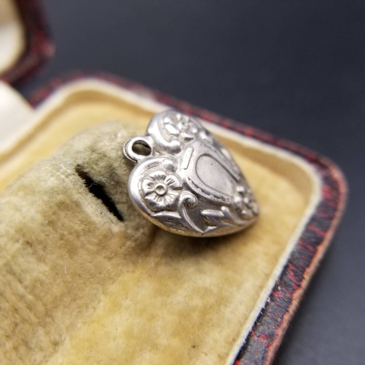 WWII期 花とホースシュー ヴィンテージ パフィーハート 925 シルバー