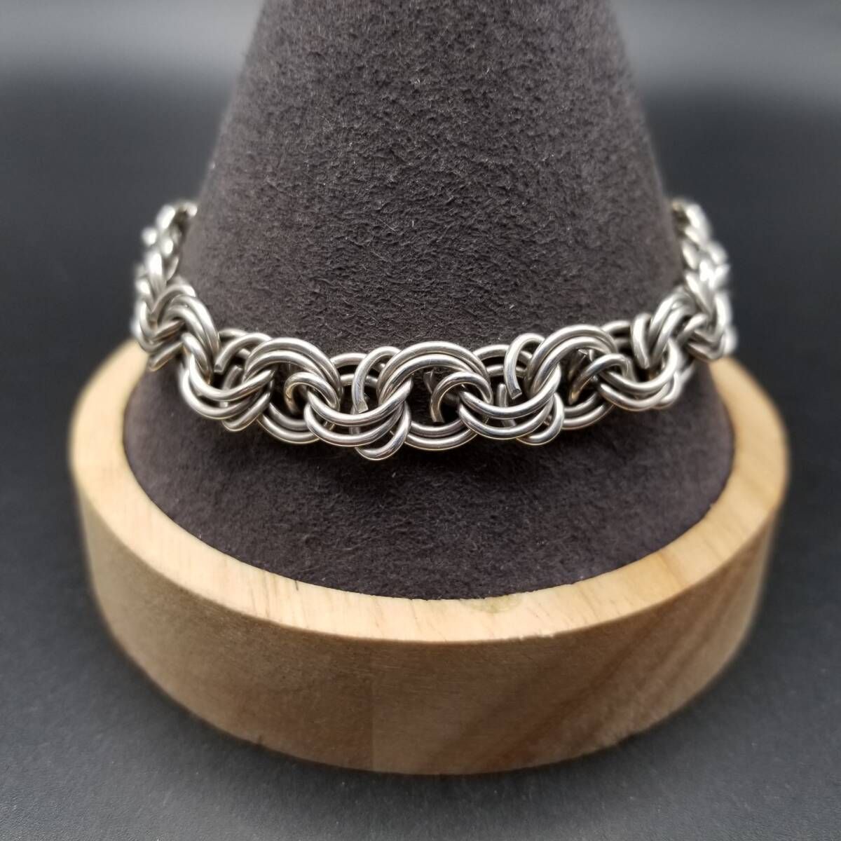 ケーブル ビザンチンチェーン シンプル 925 シルバー ヴィンテージ ブレスレット 銀 幅広 スタイリッシュ 存在感 ユニセックス Y 22 T