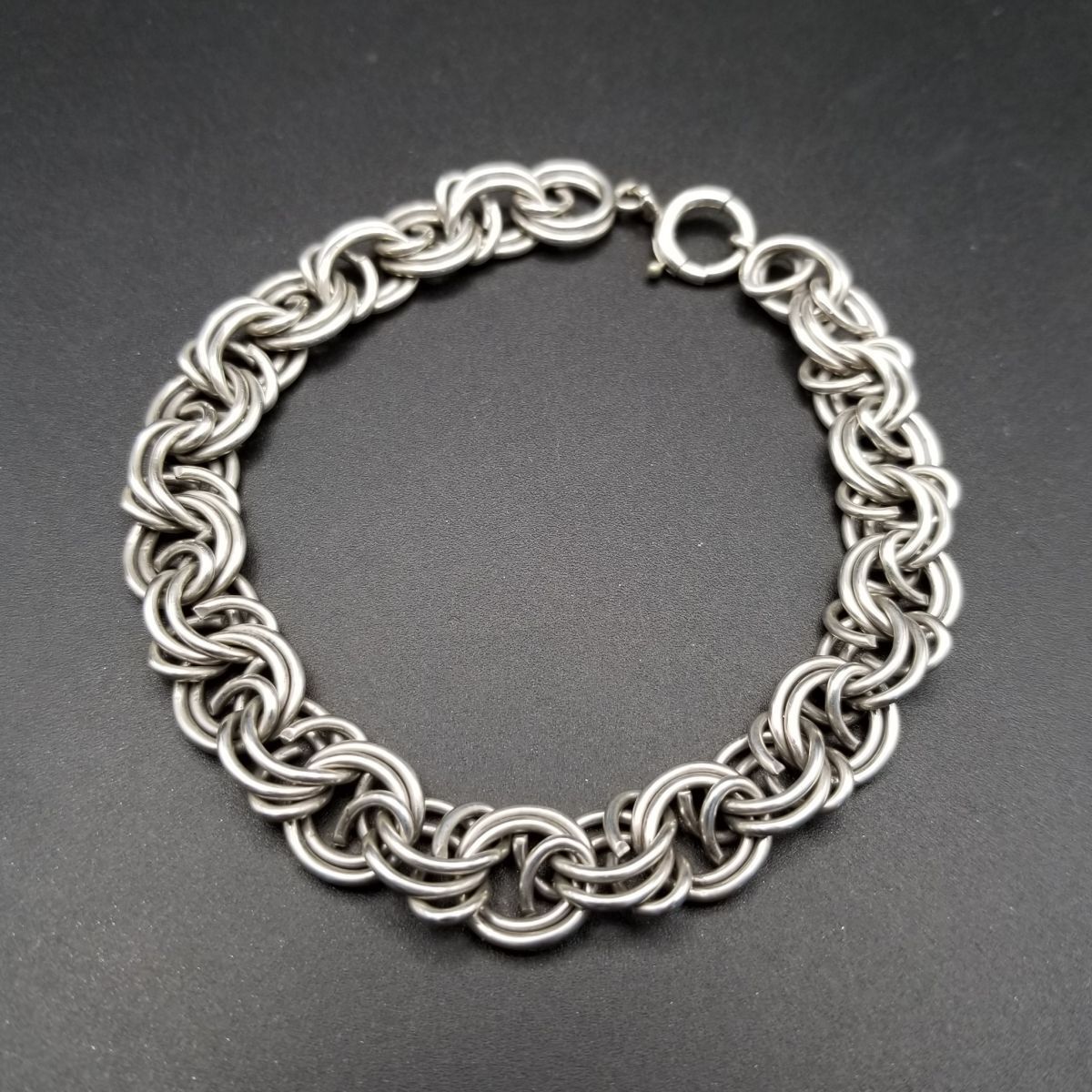 ケーブル ビザンチンチェーン シンプル 925 シルバー ヴィンテージ ブレスレット 銀 幅広 スタイリッシュ 存在感 ユニセックス Y 22 T