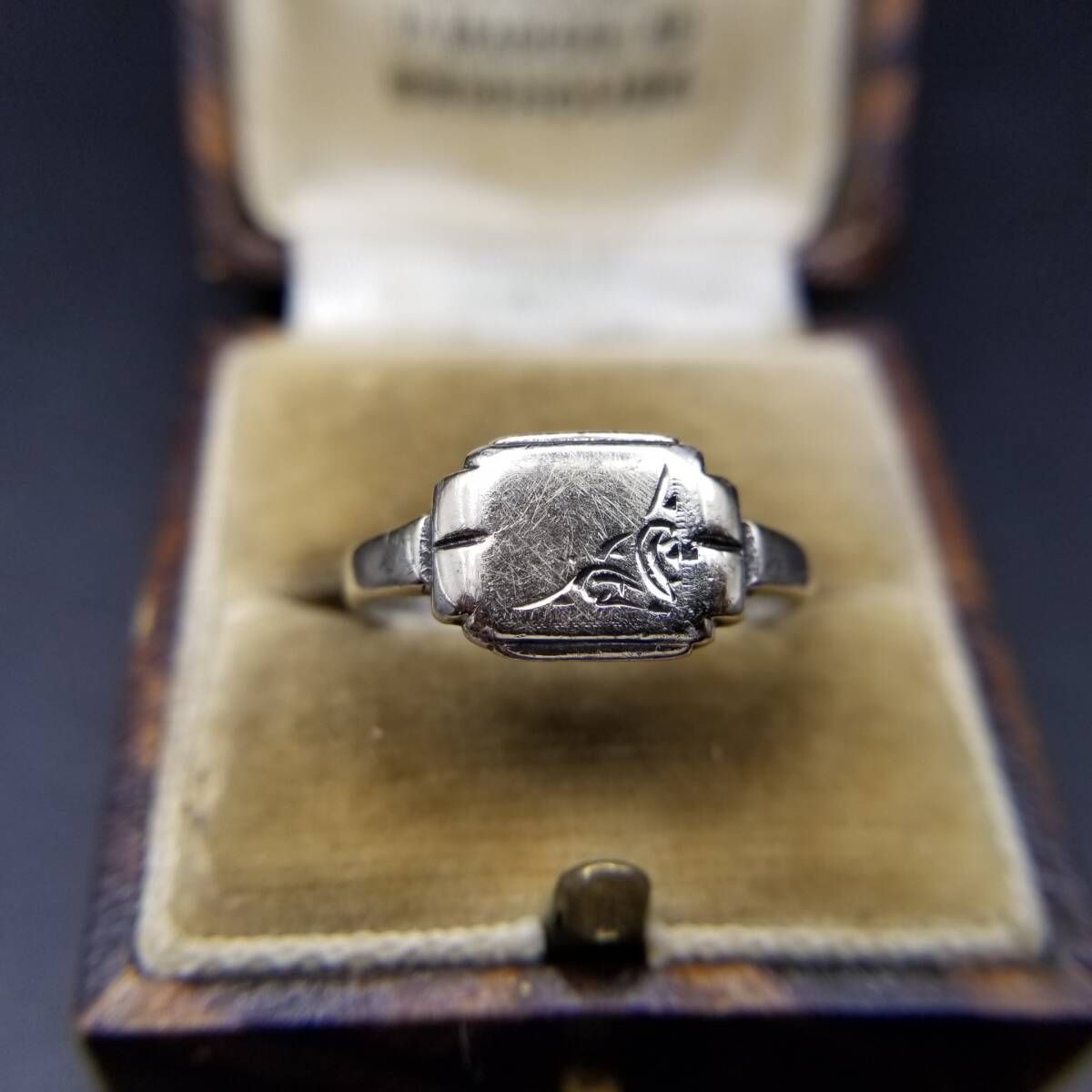 60'70's頃 JHW社製 英国 ヴィンテージ シグネット リング 指輪 925
