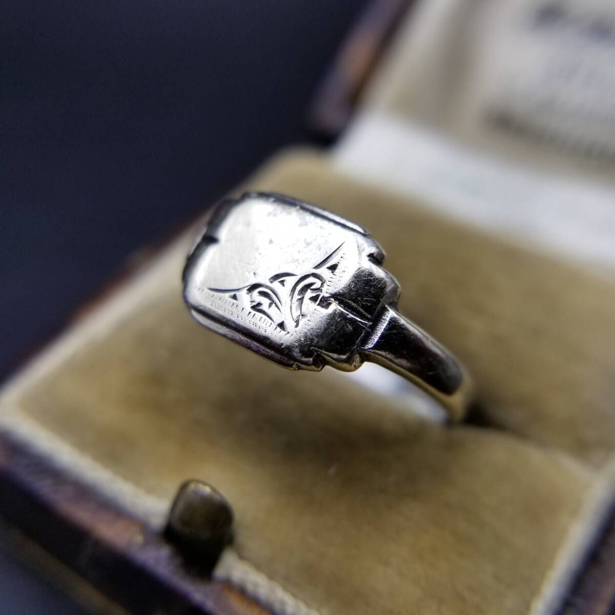 60'70's頃 JHW社製 英国 ヴィンテージ シグネット リング 指輪 925