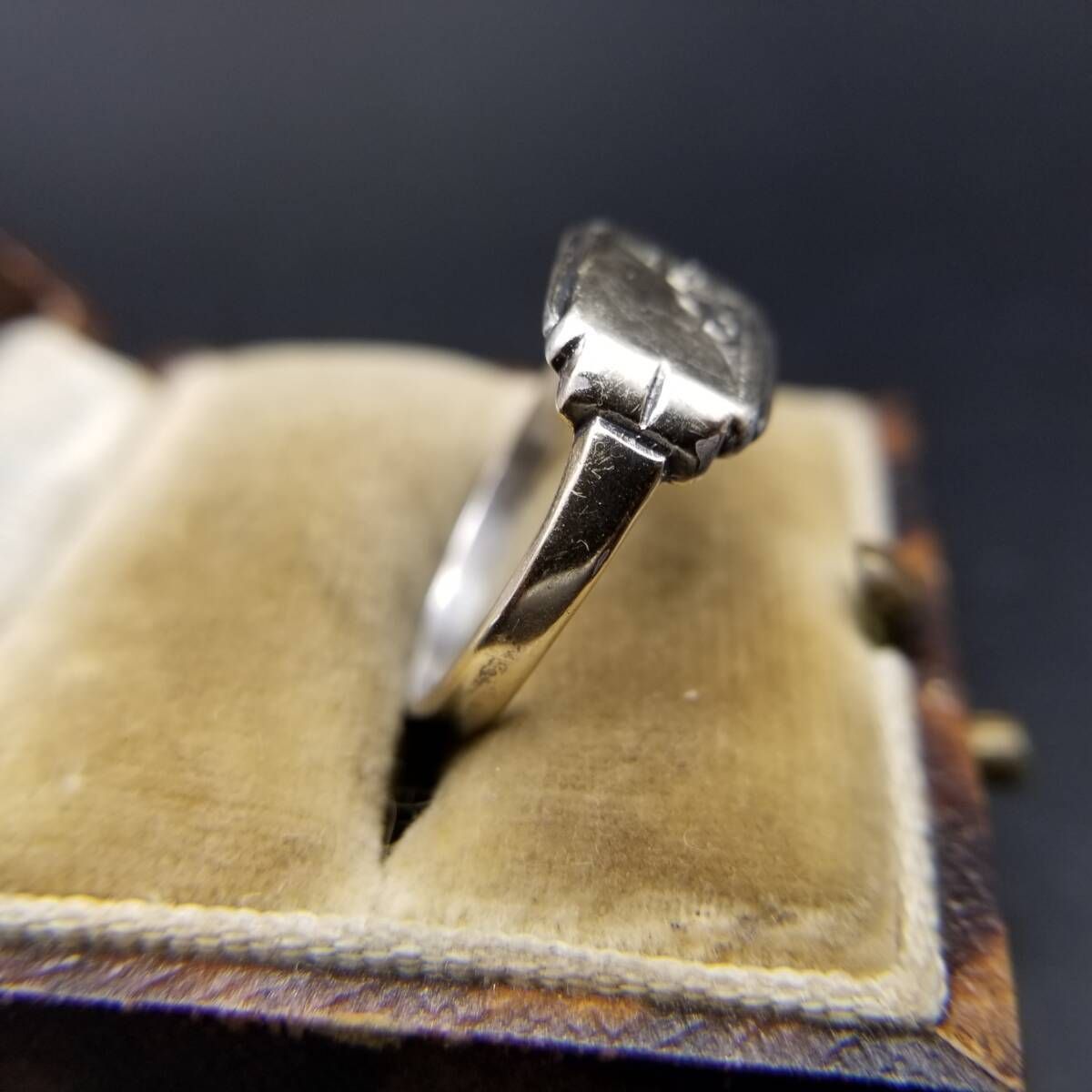 60'70's頃 JHW社製 英国 ヴィンテージ シグネット リング 指輪 925