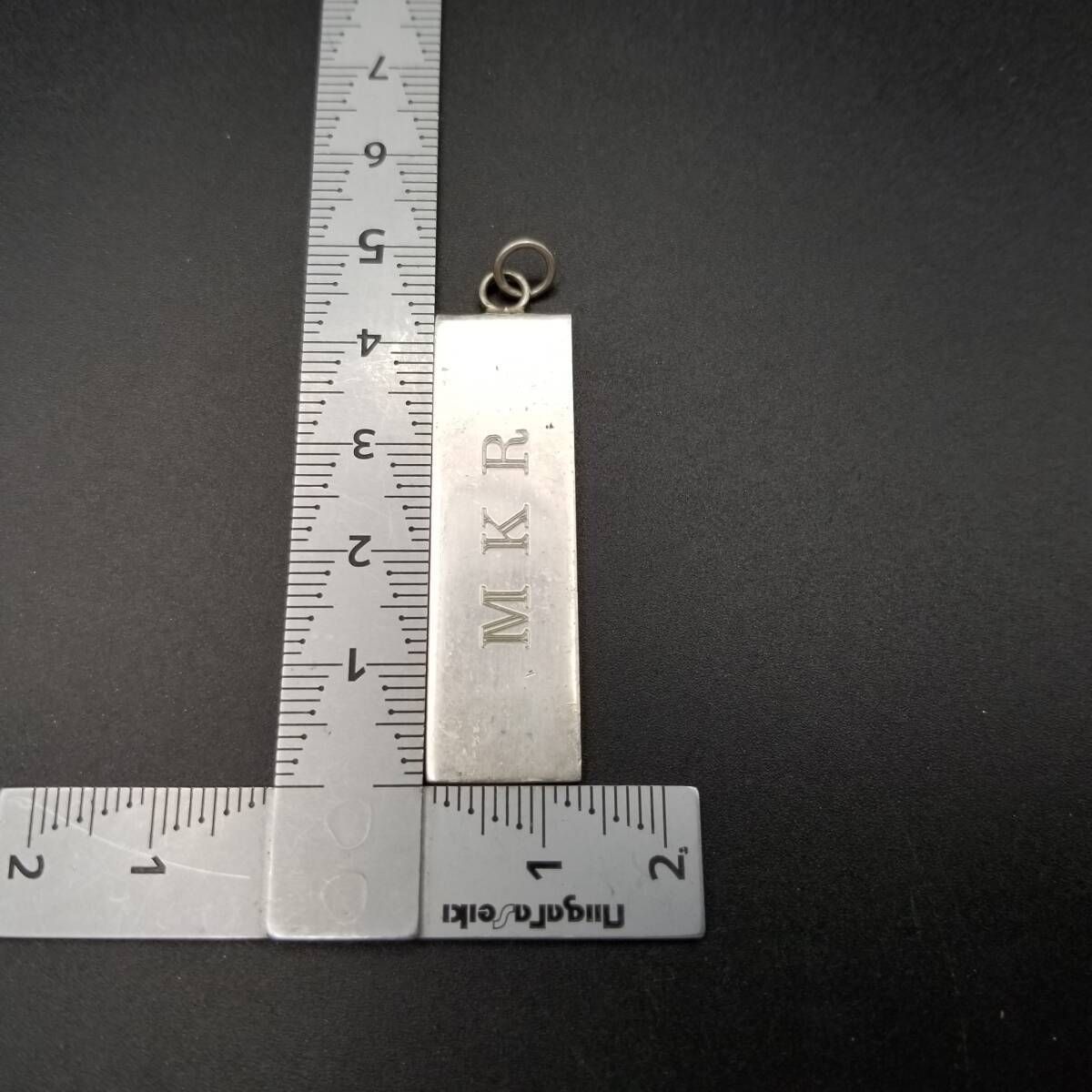 2000年 英国 ヴィンテージ ミレニアム 長方形バー 925 シルバー