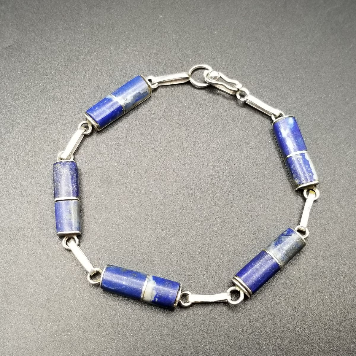 シルバー 0 ラピスラズリ ヴィンテージ バーチェーン シンプル 