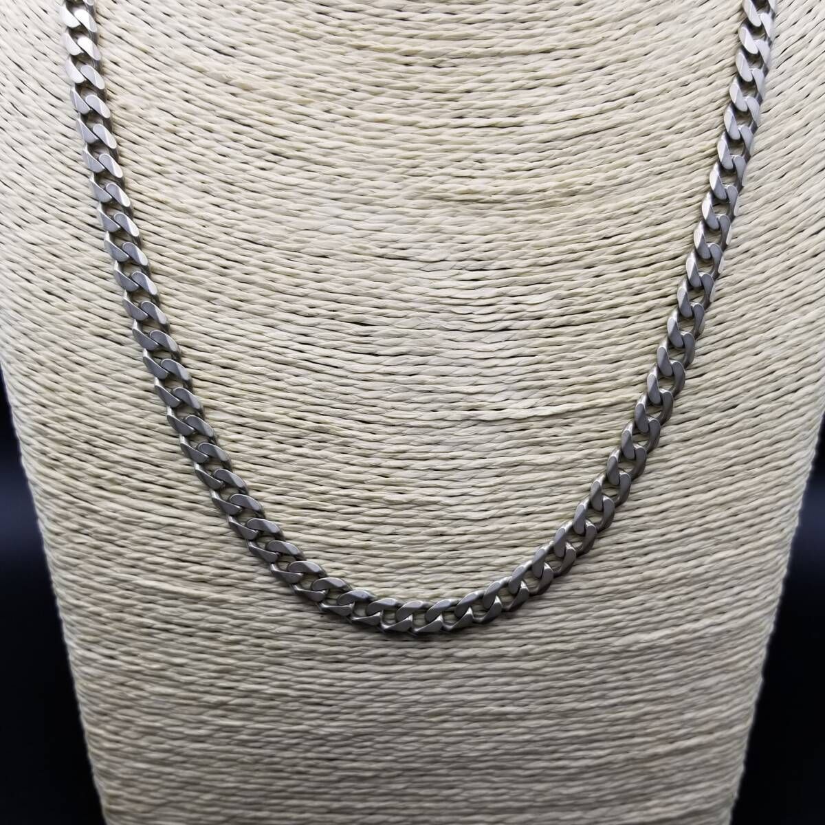 イタリア製 シンプル 喜平チェーン 幅広 925 シルバー ヴィンテージ