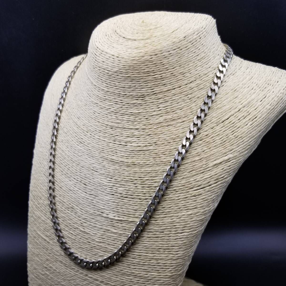 イタリア製 シンプル 喜平チェーン 幅広 925 シルバー ヴィンテージ
