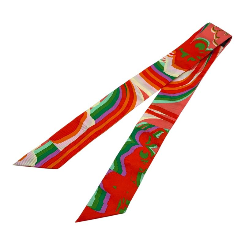 エルメス HERMES ツイリー BRIDES DE GALA SHADOW オレンジ シルク