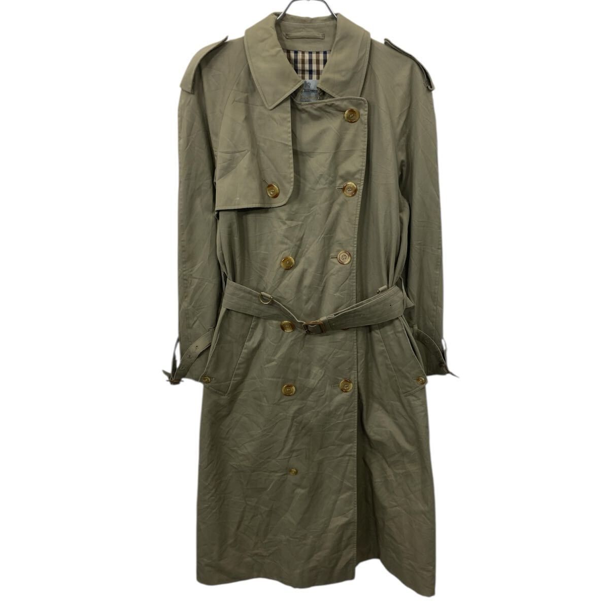 90s Aquascutum トレンチコート 裏地チェック ベージュ/AZ201 90s