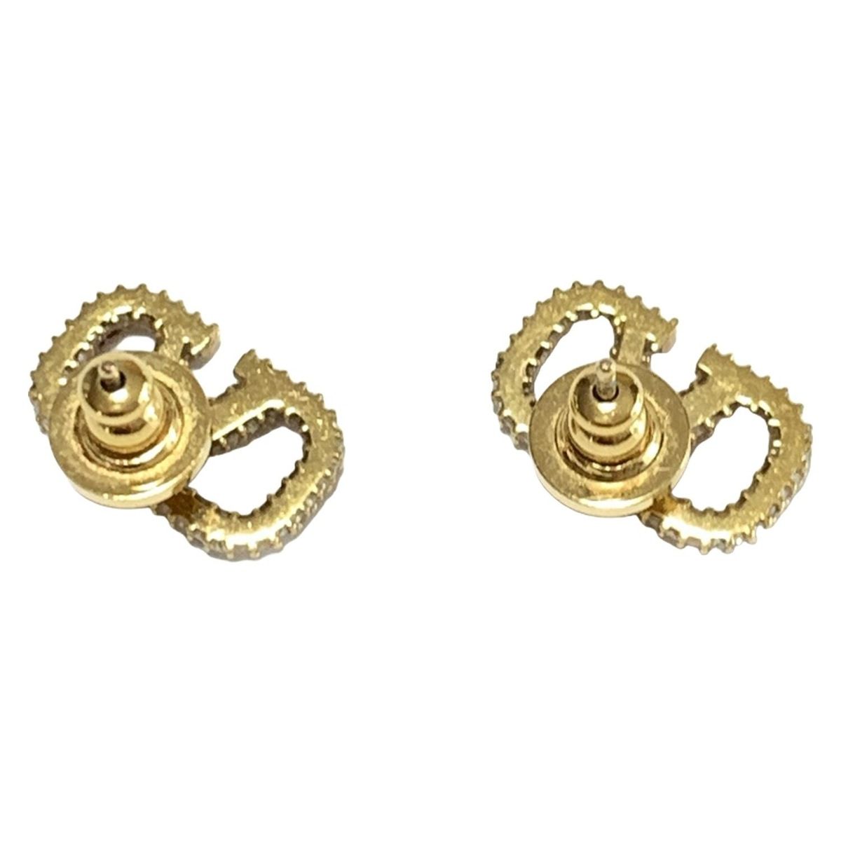 VALENTINOGARAVANI バレンチノガラバーニ ピアス ゴールド クリア ロゴ ラインストーン