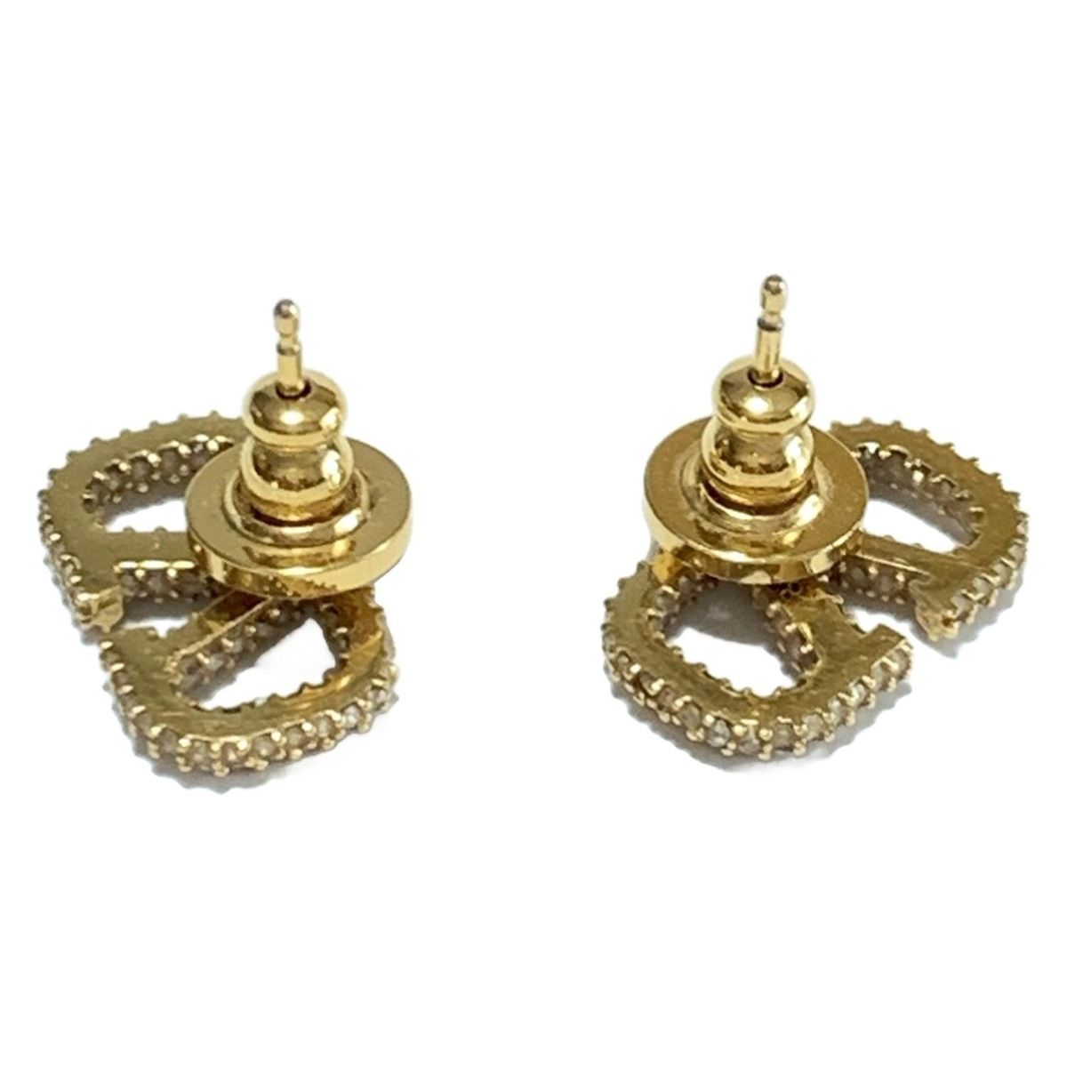  VALENTINOGARAVANI バレンチノガラバーニ ピアス ゴールド クリア ロゴ ラインストーン ピアス(両耳用) アクセサリー