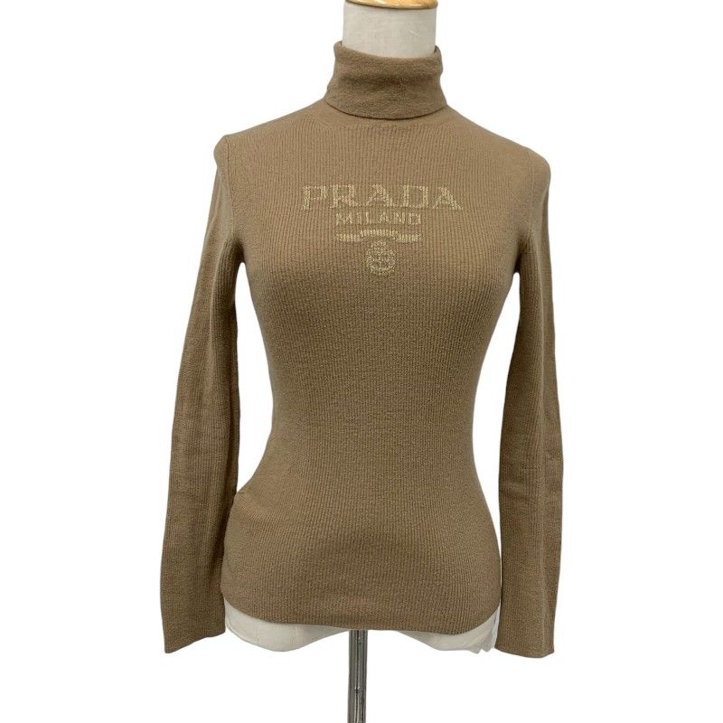 プラダ PRADA トップス バージンウール ブラウン タートルネック
