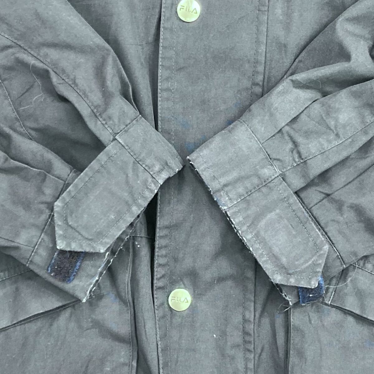90s FILA ジャケット 46 ネイビー フィラ ジップアップ スナップボタン