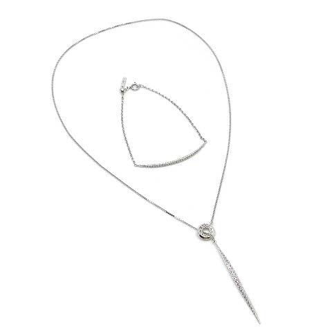 アヤミジュエリー Ayami Jewelry SV925 シルバー ツイスト パヴェ Y字