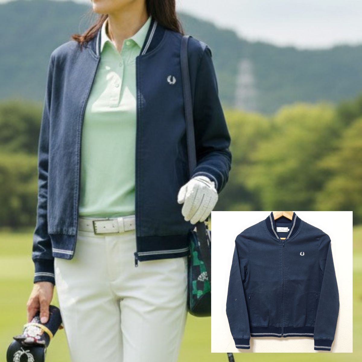 FRED PERRY ネイビー ジップアップジャケット FRED PERRY（フレッド 