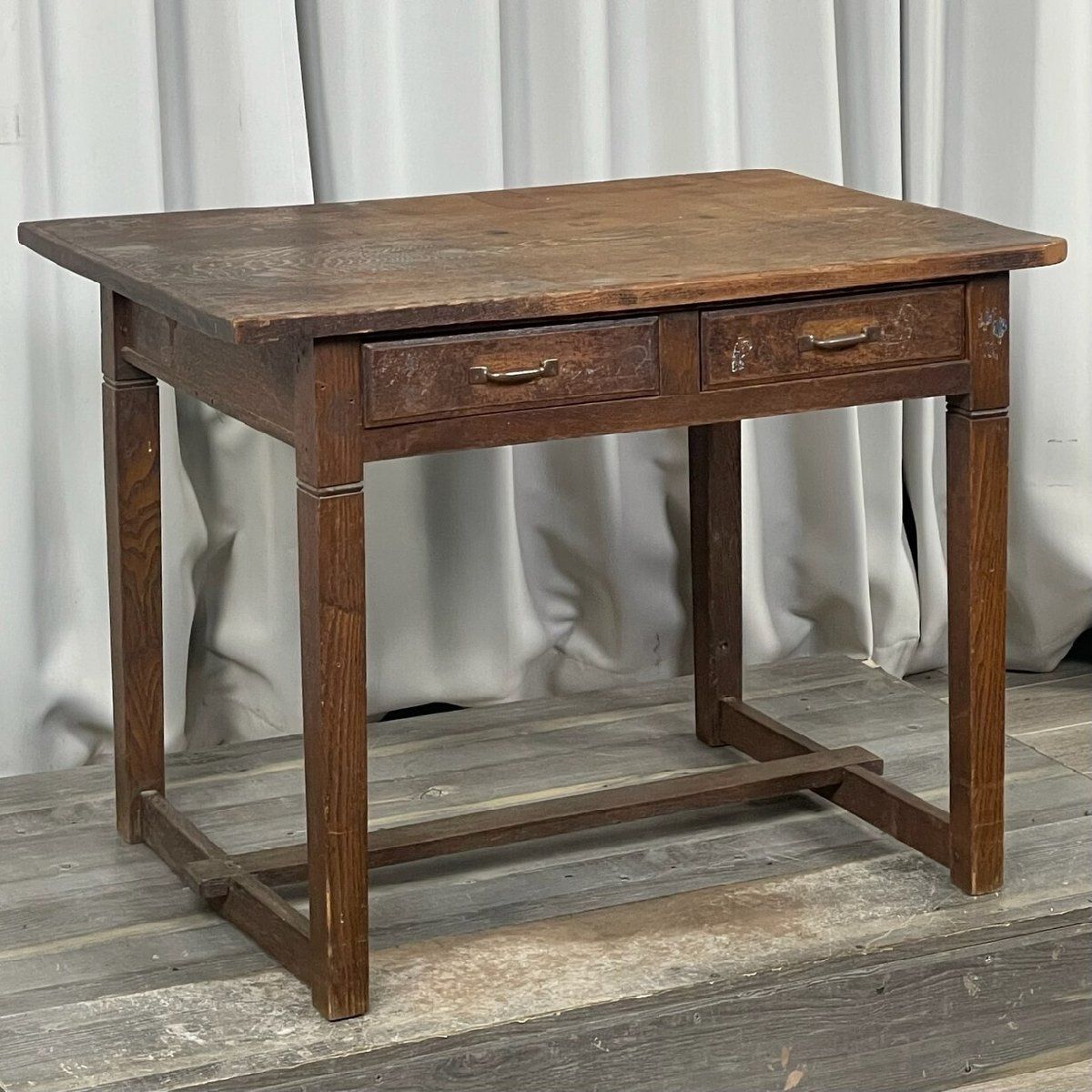 3165 古民家 アンティーク タモ材 無垢 デスク / 古家具 レトロ