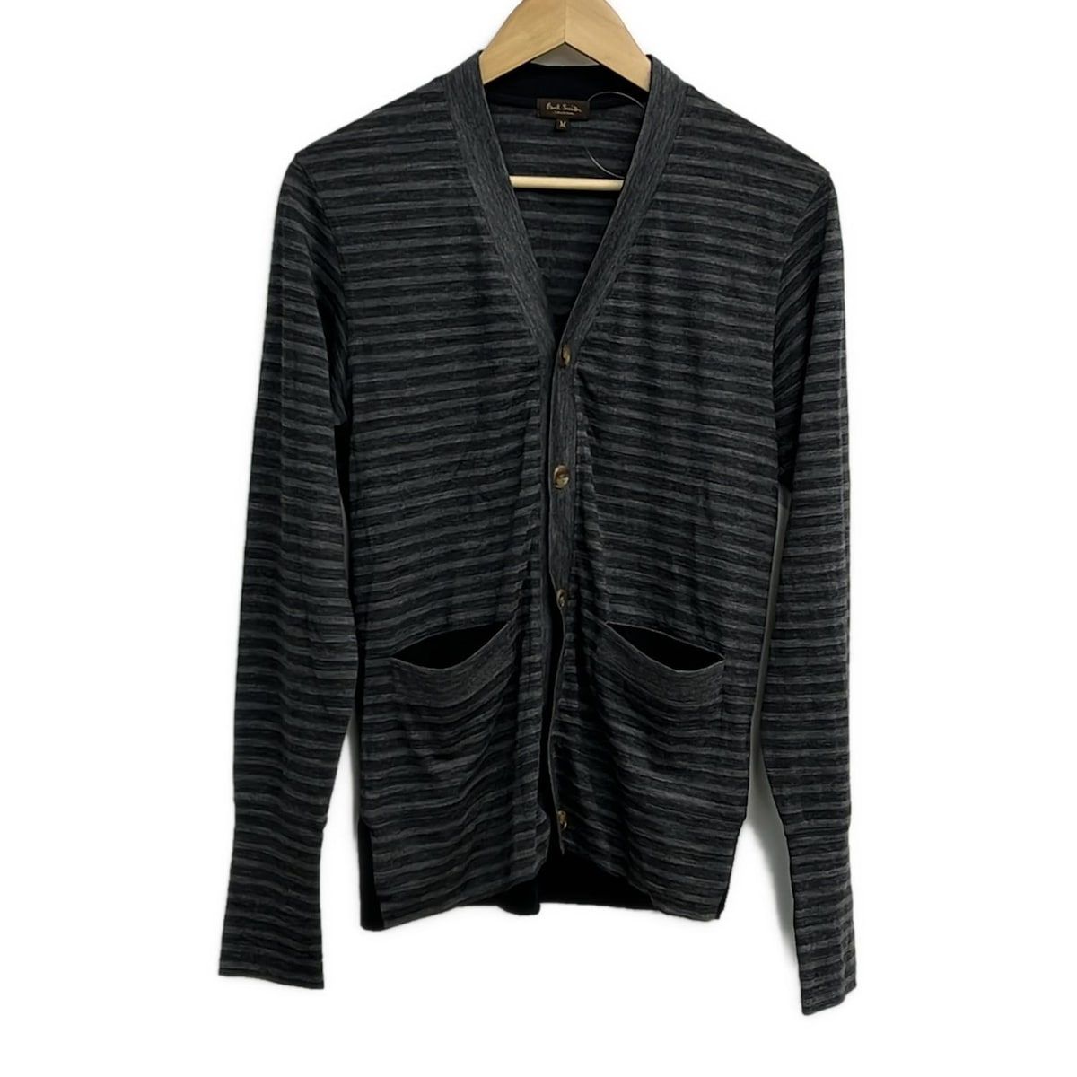 Paul Smith Collection ポール スミス カーディガン サイズM メンズ グレー 黒 ボーダー