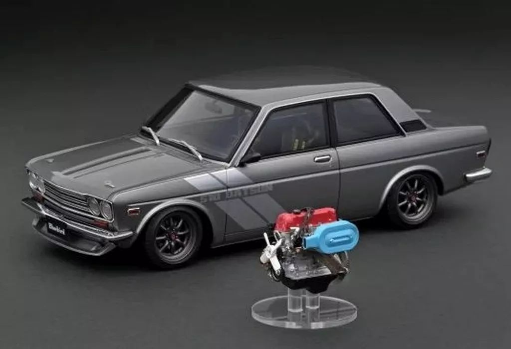 中古】ミニカー 1/18 Datsun Bluebird (510)(ガンメタリック) With