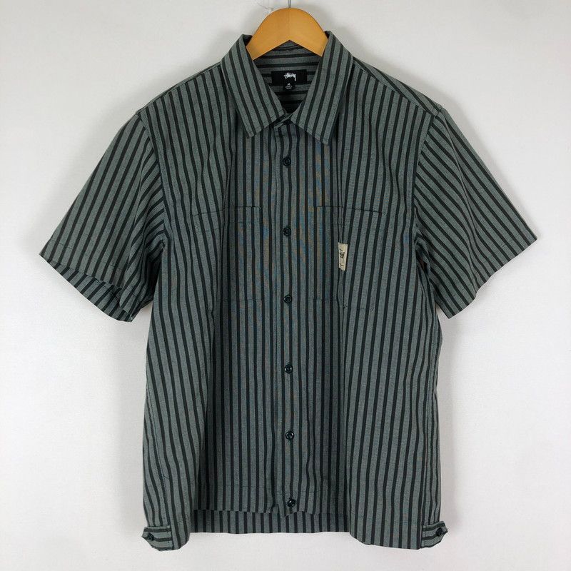 品 STUSSY ステューシー STRIPED S WORK SHIRT 1110174 ストライプ ショートスリーブ ワーク シャツ 半袖 トップス 142-251126-ks-14-tei