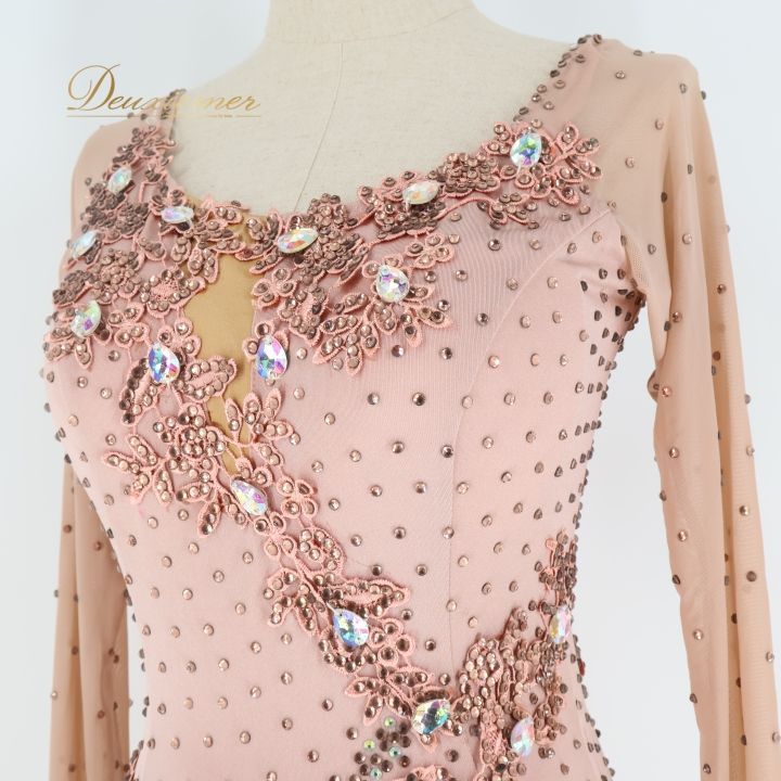 社交ダンス 衣装 ラテン ドレス ワンピース ラテンドレス ピンク