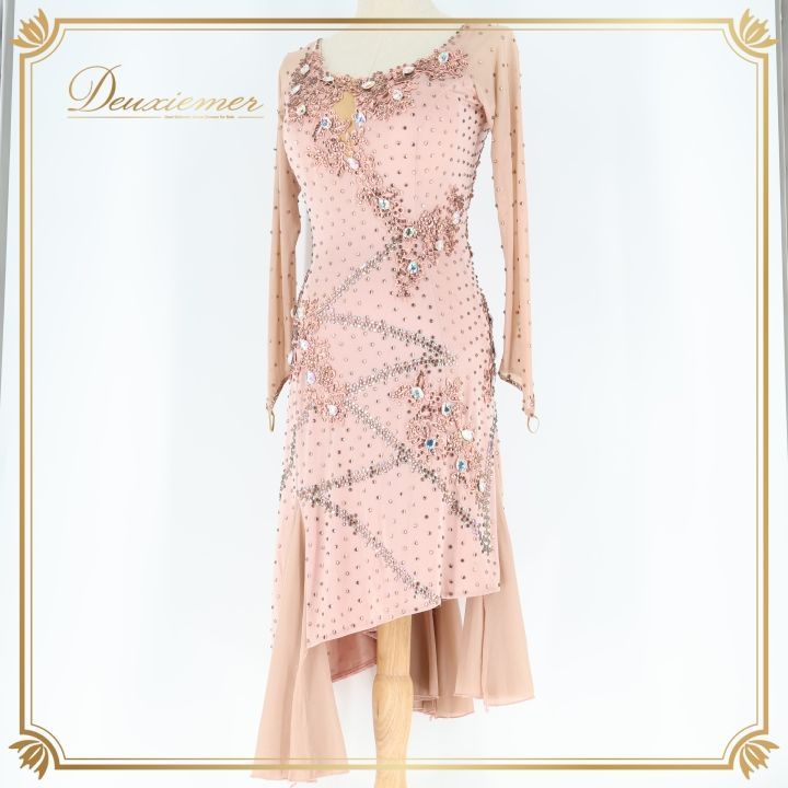 社交ダンス 衣装 ラテン ドレス ワンピース ラテンドレス ピンク