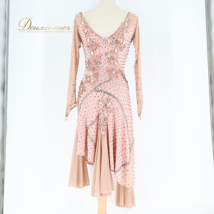 社交ダンス 衣装 ラテン ドレス ワンピース ラテンドレス ピンク