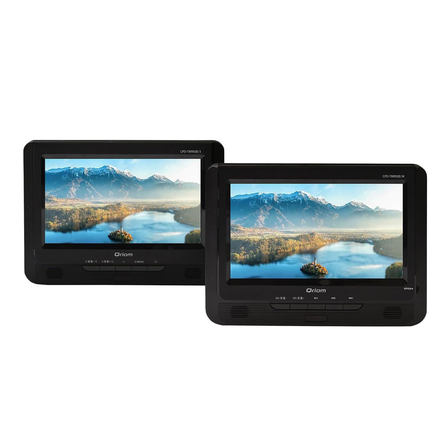 山善 キュリオム ポータブルDVDプレーヤー CPRM対応 9インチ 16 9 ツインモニター AC DC対応 TFT液晶 DVD CPD-TM 90 B