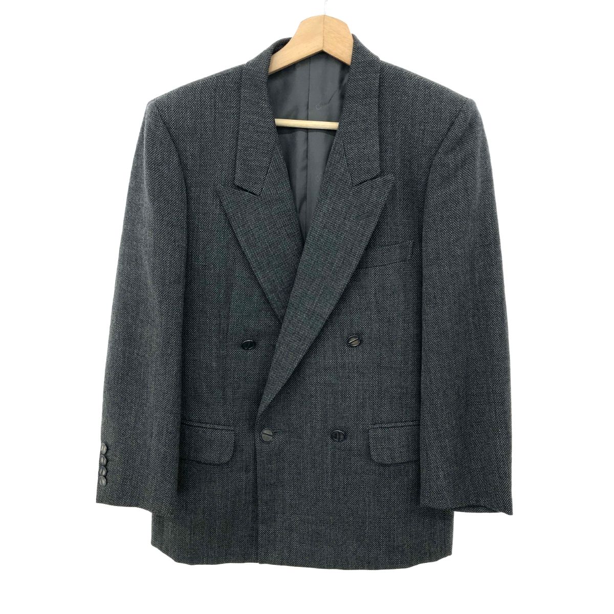 Christian Dior クリスチャンディオールスポーツ ダブルブレスド ジャケット サイズ 90-77-165 グレー メンズ CDロゴボタン 総裏地