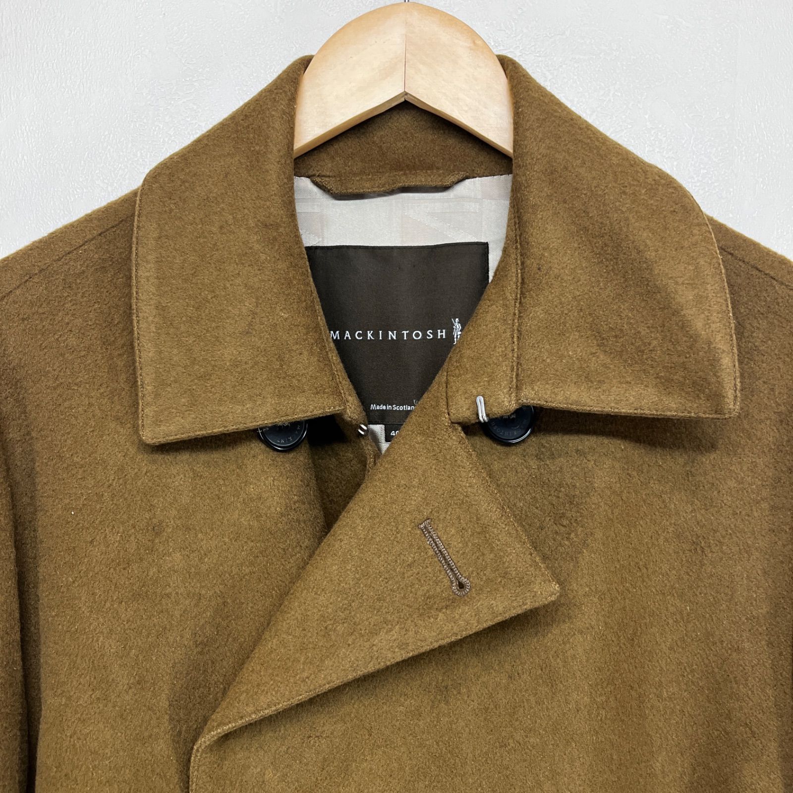 マッキントッシュ ソフトウール ベルテッドダブルコート メンズ サイズ38 美品 別注】＜MACKINTOSH＞ ダブルフェイス ベルテッド コート