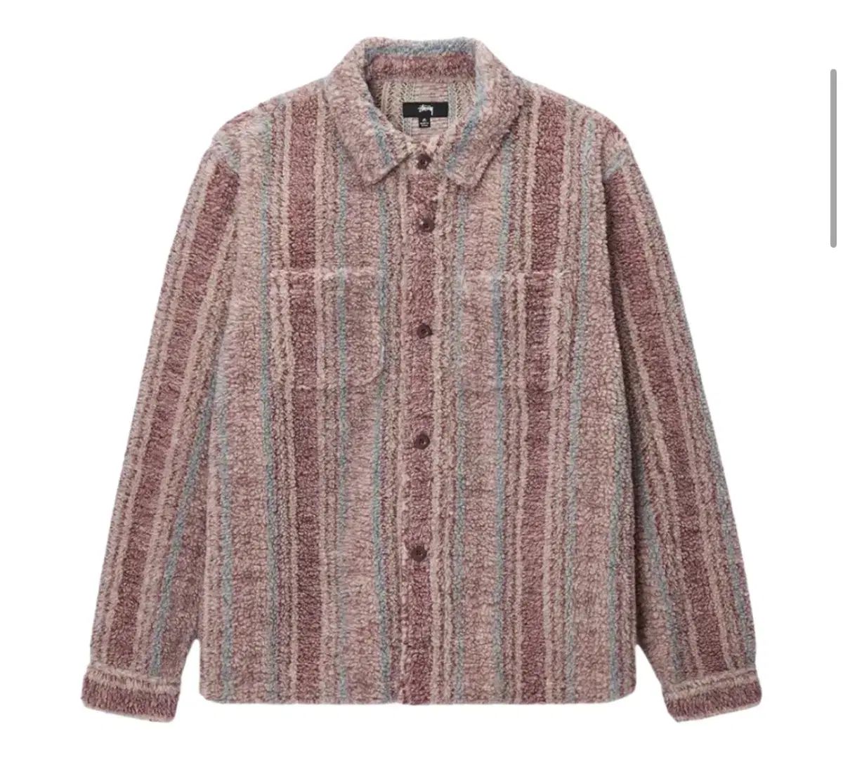 STUSSY ストライプ シェルパ シャツ ジャケット L