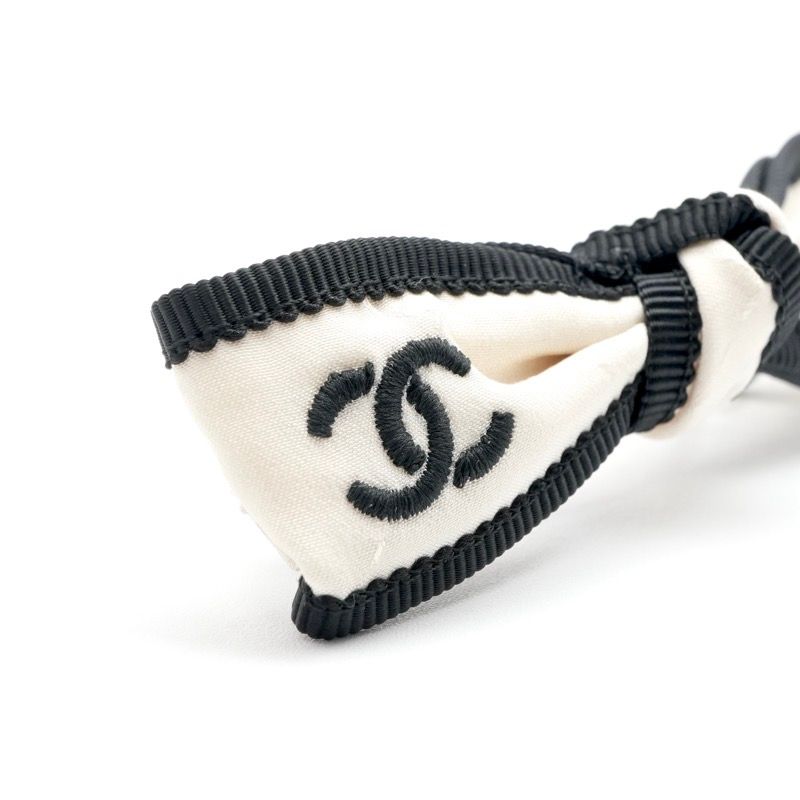 シャネル CHANEL ヘアアクセサリー アイボリー ブラック ココマーク