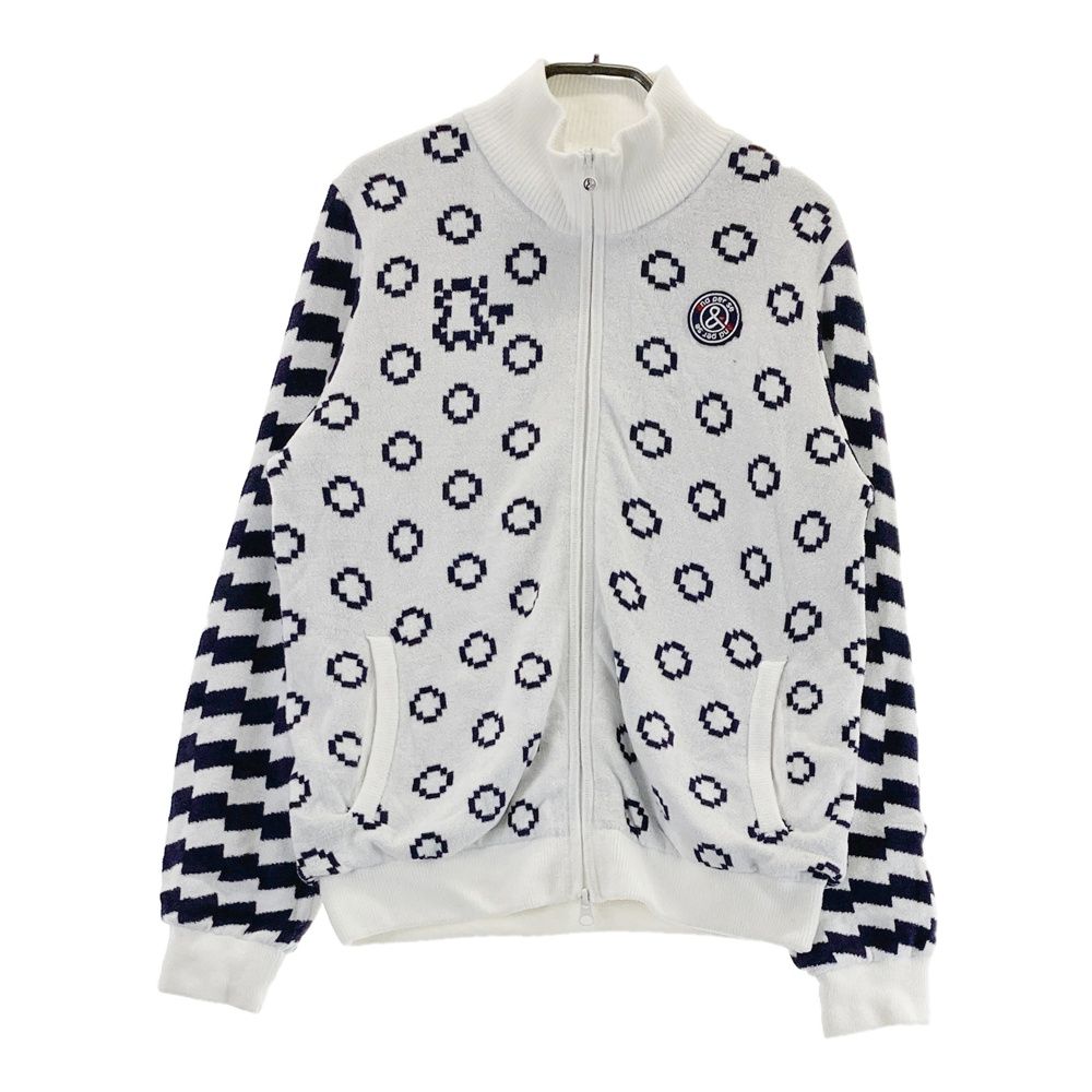 サイズ：L AND PER SE アンパスィ 裏地付 ニットジャケット 総柄