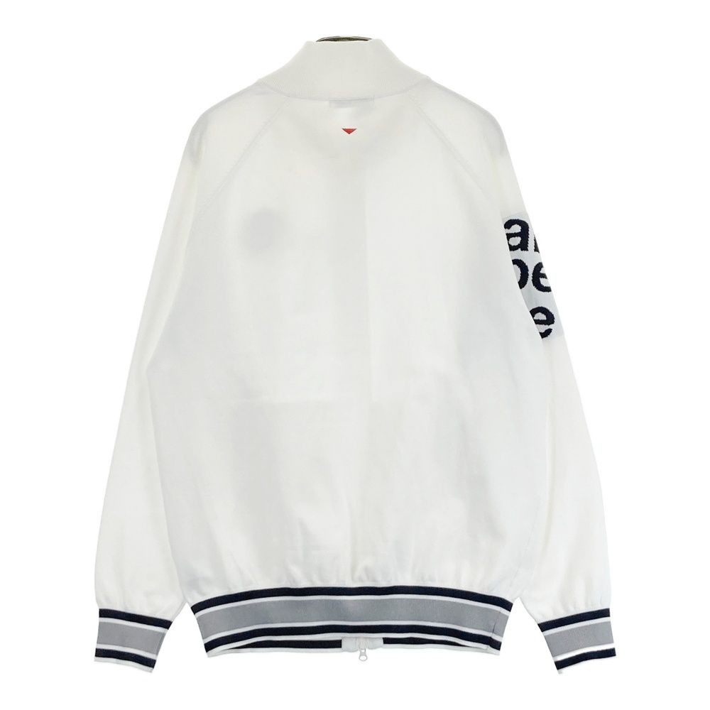 サイズ L AND PER SE アンパスィ モデル ニットジャケット ワッペン ホワイト系 ゴルフウェア メンズ ストスト スパイクレス ヘッドカバー